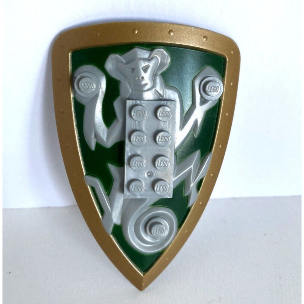 2004 Lego Technic Knights Silver Monkey Green Background Kingdom Shield 50656